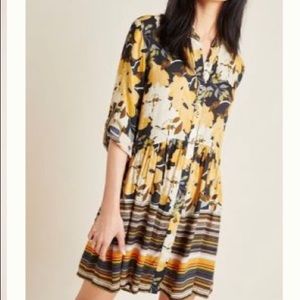 Anthropology button front tunic dress